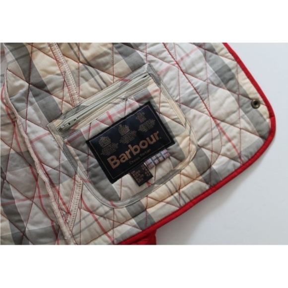 Barbour Annandale Diamond Quilted Coat Red Size US 8/ UK 12 - Picture 8 of 8